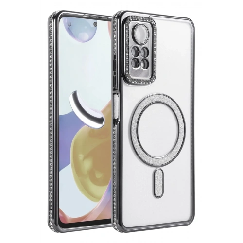 Mey İthalat®   Redmi Note 12 Pro 4G Joke Simli Magneticsafe Kılıf - Siyah