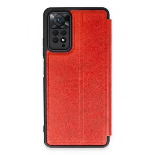 Mey İthalat®   Redmi Note 12 Pro 4G Kılıf Flip Cover - Kırmızı