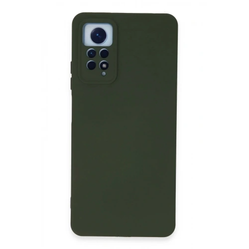 Mey İthalat®   Redmi Note 12 Pro 4G Kılıf Nano içi Kadife Silikon - Koyu Yeşil