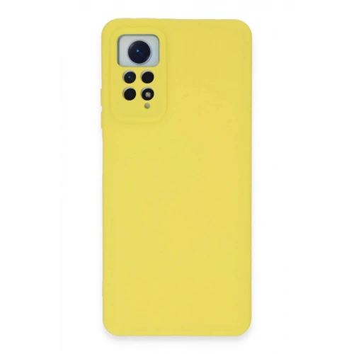 Mey İthalat®   Redmi Note 12 Pro 4G Kılıf Nano içi Kadife Silikon - Sarı