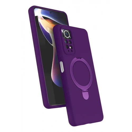 Mey İthalat®   Redmi Note 12 Pro 4G Regal Magsafe Standlı Kapak - Derin Mor