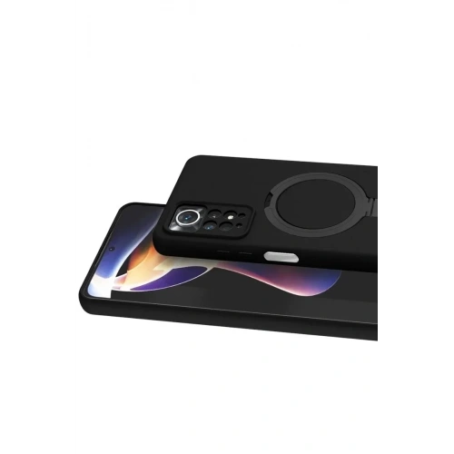 Mey İthalat®   Redmi Note 12 Pro 4G Regal Magsafe Standlı Kapak - Siyah