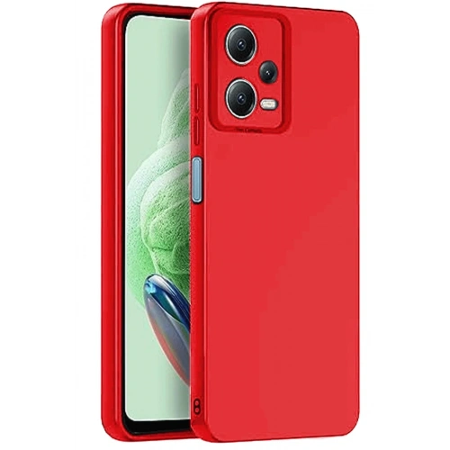 Mey İthalat®   Redmi Note 12 Pro 5G Kılıf Nano içi Kadife Silikon - Kırmızı
