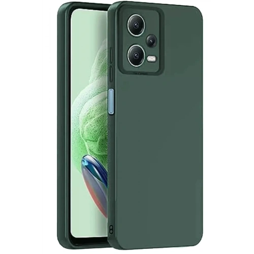 Mey İthalat®   Redmi Note 12 Pro 5G Kılıf Nano içi Kadife Silikon - Koyu Yeşil