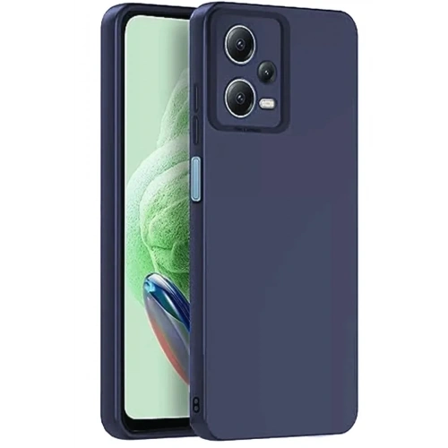 Mey İthalat®   Redmi Note 12 Pro 5G Kılıf Nano içi Kadife Silikon - Lacivert