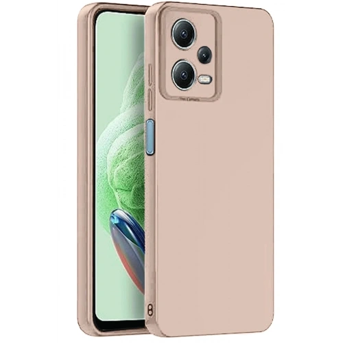 Mey İthalat®   Redmi Note 12 Pro 5G Kılıf Nano içi Kadife Silikon - Pudra