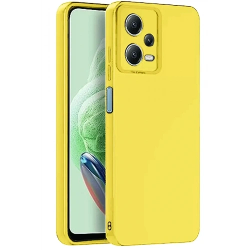Mey İthalat®   Redmi Note 12 Pro 5G Kılıf Nano içi Kadife Silikon - Sarı
