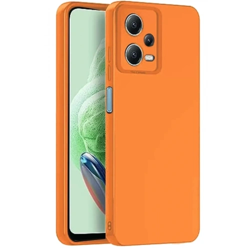 Mey İthalat®   Redmi Note 12 Pro 5G Kılıf Nano içi Kadife Silikon - Turuncu