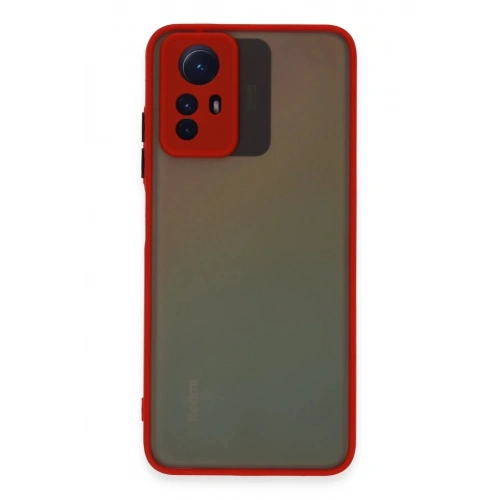 Mey İthalat®   Redmi Note 12S Kılıf Montreal Silikon Kapak - Kırmızı