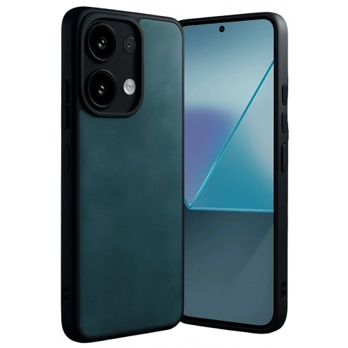 Mey İthalat®   Redmi Note 13 4G Kılıf Aras Deri Kapak - Koyu Yeşil