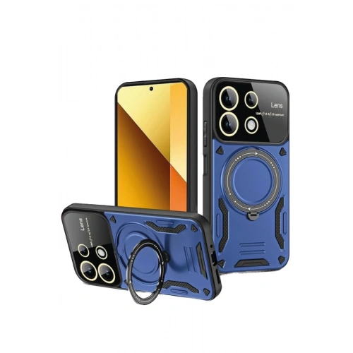 Mey İthalat®   Redmi Note 13 4G Kılıf Joy Lens Standlı Kapak - Lacivert
