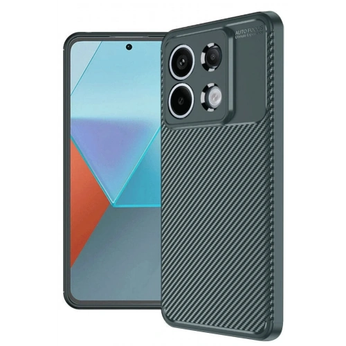 Mey İthalat®   Redmi Note 13 Pro 4G Kılıf Auto Focus Karbon Kapak - Koyu Yeşil
