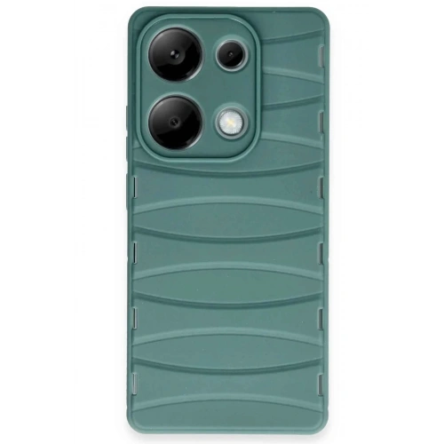 Mey İthalat®   Redmi Note 13 Pro 4G Kılıf Bibercas Silikon Kapak - Koyu Yeşil