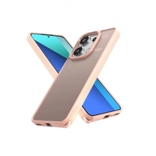 Mey İthalat®   Redmi Note 13 Pro 4G Kılıf Elegant Kapak - Pudra