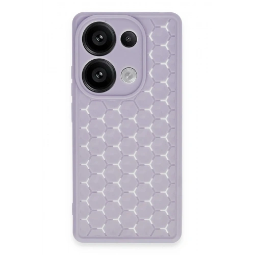 Mey İthalat®   Redmi Note 13 Pro 4G Kılıf Petek Silikon Kapak - Lila