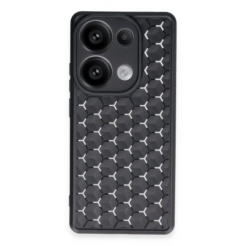Mey İthalat®   Redmi Note 13 Pro 4G Kılıf Petek Silikon Kapak - Siyah