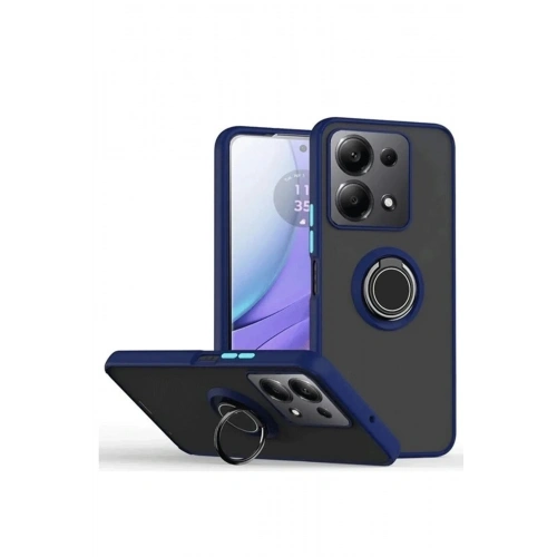 Mey İthalat®   Redmi Note 13 Pro 4G Montreal Yüzüklü Silikon Kapak - Lacivert