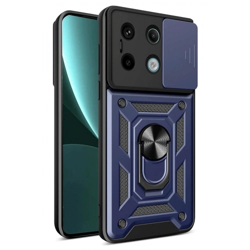 Mey İthalat®   Redmi Note 13 Pro 4G Pars Lens Yüzüklü Silikon - Lacivert