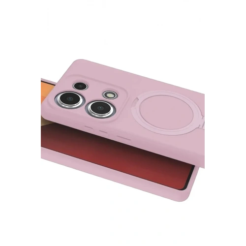 Mey İthalat®   Redmi Note 13 Pro 4G Regal Magsafe Standlı Kapak - Açık Pembe