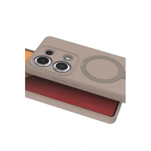 Mey İthalat®   Redmi Note 13 Pro 4G Regal Magsafe Standlı Kapak - Çöl Titanyum