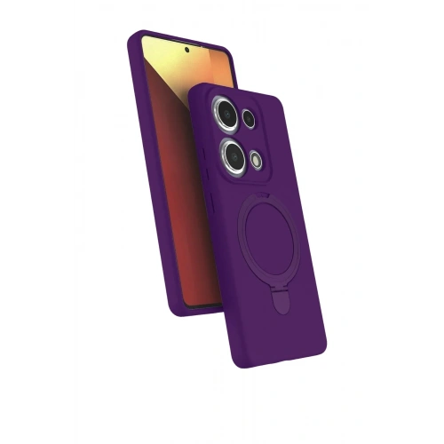 Mey İthalat®   Redmi Note 13 Pro 4G Regal Magsafe Standlı Kapak - Derin Mor