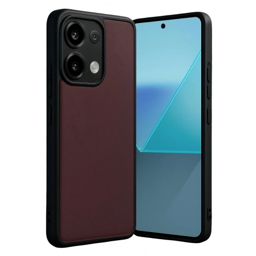 Mey İthalat®   Redmi Note 13 Pro 5G Kılıf Aras Deri Kapak - Bordo