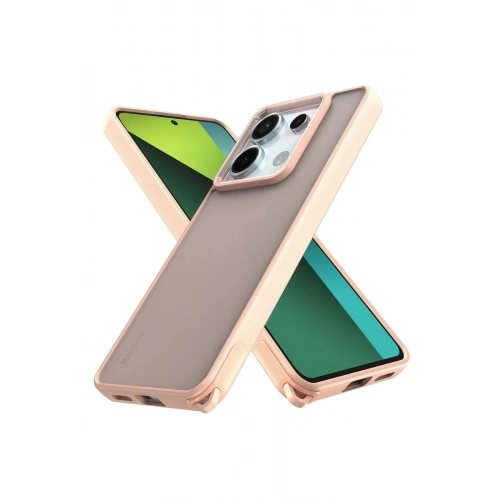Mey İthalat®   Redmi Note 13 Pro 5G Kılıf Elegant Kapak - Pudra