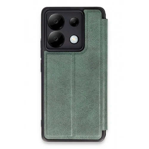 Mey İthalat®   Redmi Note 13 Pro 5G Kılıf Flip Cover - Koyu Yeşil