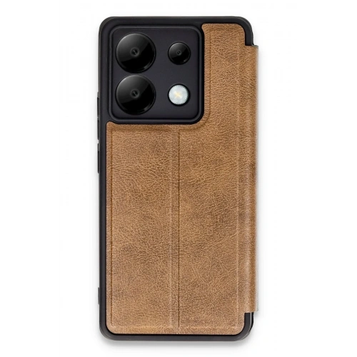 Mey İthalat®   Redmi Note 13 Pro 5G Kılıf Flip Cover - Taba