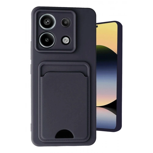 Mey İthalat®   Redmi Note 13 Pro 5G Kılıf Kelvin Kartvizitli Silikon - Siyah