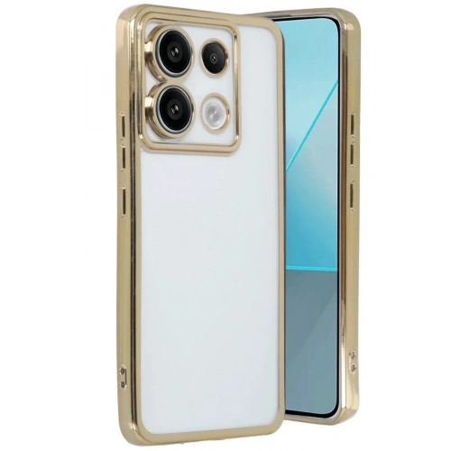 Mey İthalat®   Redmi Note 13 Pro 5G Kılıf  Lensli Silikon - Gold