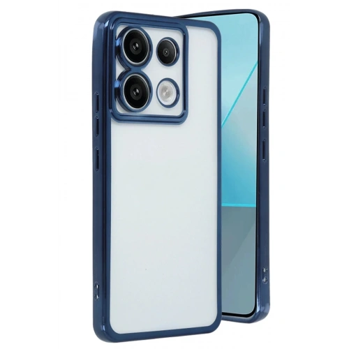 Mey İthalat®   Redmi Note 13 Pro 5G Kılıf  Lensli Silikon - Sierra Blue