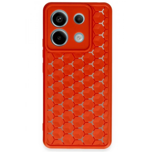 Mey İthalat®   Redmi Note 13 Pro 5G Kılıf Petek Silikon Kapak - Kırmızı