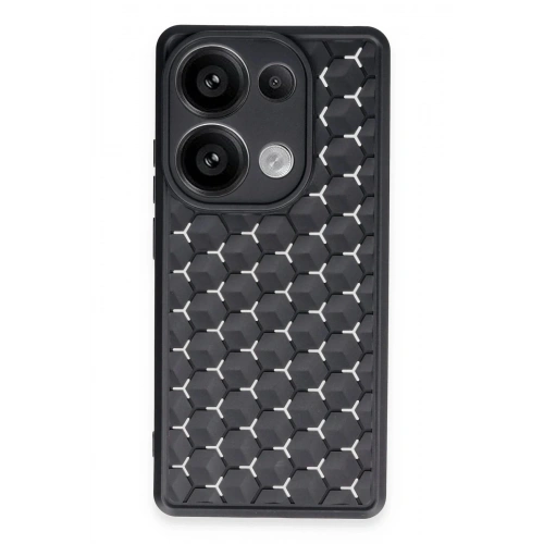 Mey İthalat®   Redmi Note 13 Pro 5G Kılıf Petek Silikon Kapak - Siyah