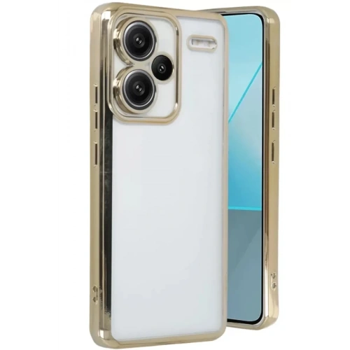 Mey İthalat®   Redmi Note 13 Pro Plus Kılıf  Lensli Silikon - Gold