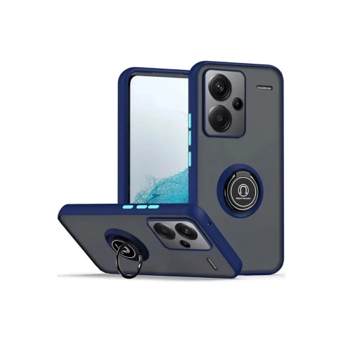 Mey İthalat®   Redmi Note 13 Pro Plus Kılıf Montreal Yüzüklü Silikon Kapak - Lacivert