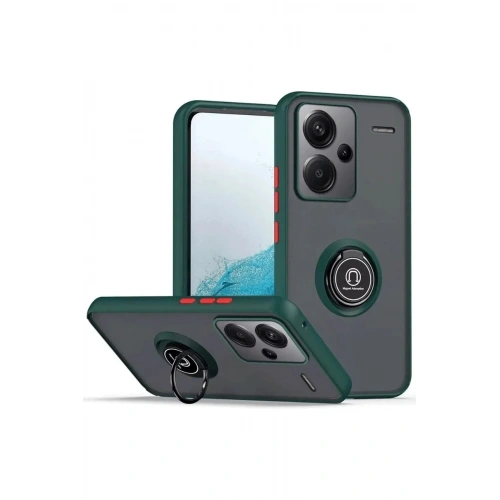 Mey İthalat®   Redmi Note 13 Pro Plus Kılıf Montreal Yüzüklü Silikon Kapak - Yeşil