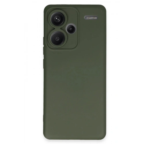 Mey İthalat®   Redmi Note 13 Pro Plus Kılıf Nano içi Kadife Silikon - Koyu Yeşil
