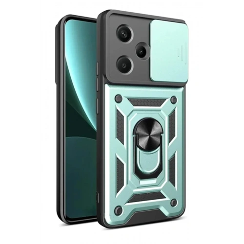 Mey İthalat®   Redmi Note 13 Pro Plus Kılıf Pars Lens Yüzüklü Silikon - Yeşil
