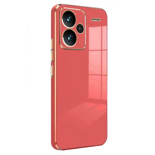 Mey İthalat®   Redmi Note 13 Pro Plus Kılıf Volet Silikon - Kırmızı