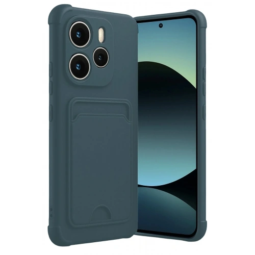 Mey İthalat®   Redmi Note 14 4G Kelvin Kartvizitli Silikon - Koyu Yeşil