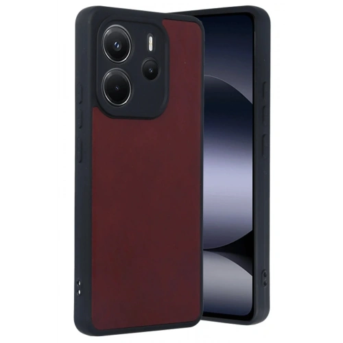 Mey İthalat®   Redmi Note 14 4G Kılıf Aras Deri Kapak - Bordo