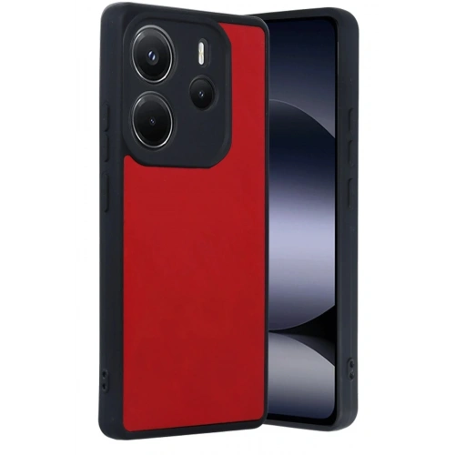 Mey İthalat®   Redmi Note 14 4G Kılıf Aras Deri Kapak - Kırmızı