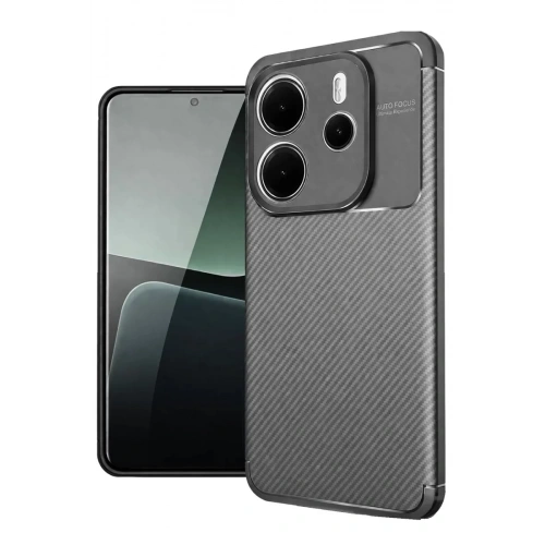 Mey İthalat®   Redmi Note 14 4G Kılıf Auto Focus Karbon Kapak - Gri