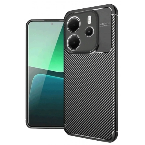 Mey İthalat®   Redmi Note 14 4G Kılıf Auto Focus Karbon Kapak - Siyah