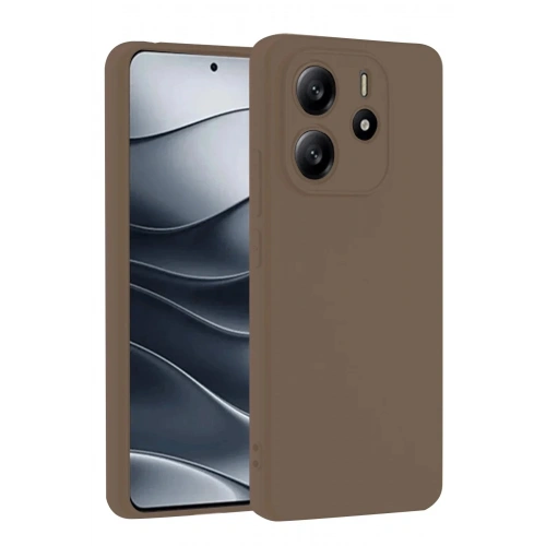 Mey İthalat®   Redmi Note 14 4G Kılıf First Silikon - Kahverengi