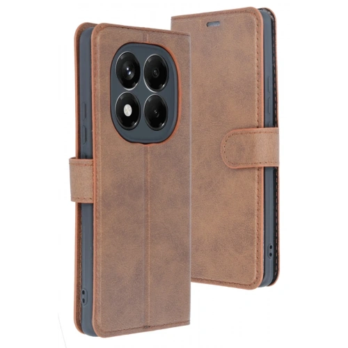 Mey İthalat®   Redmi Note 14 4G Kılıf Trend S Plus Kapaklı Kılıf - Taba