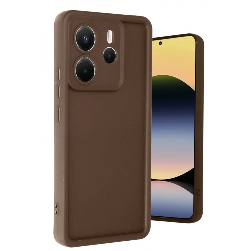 Mey İthalat®   Redmi Note 14 4G Kılıf Viera Silikon - Kahverengi