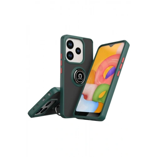 Mey İthalat®   Redmi Note 14 4G Montreal Yüzüklü Silikon Kapak - Yeşil