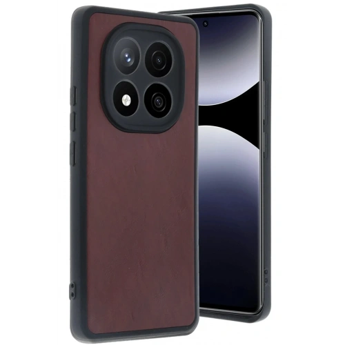 Mey İthalat®   Redmi Note 14 Pro 4G Kılıf Aras Deri Kapak - Bordo